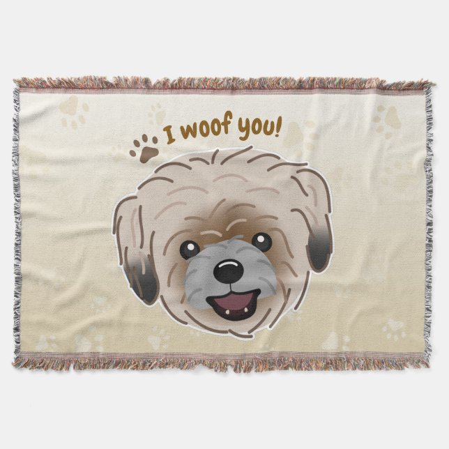 Lycklig Shih Tzu Hund älskare I Woof You Tassar Filt (Framsidan)