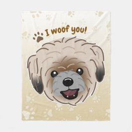 Lycklig Shih Tzu Hund älskare I Woof You Tassar Fleecefilt