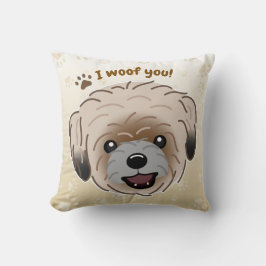 Lycklig Shih Tzu Hund älskare I Woof You Tassar Kudde