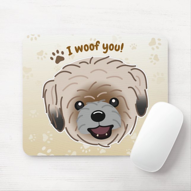 Lycklig Shih Tzu Hund älskare I Woof You Tassar Musmatta (Med mus)