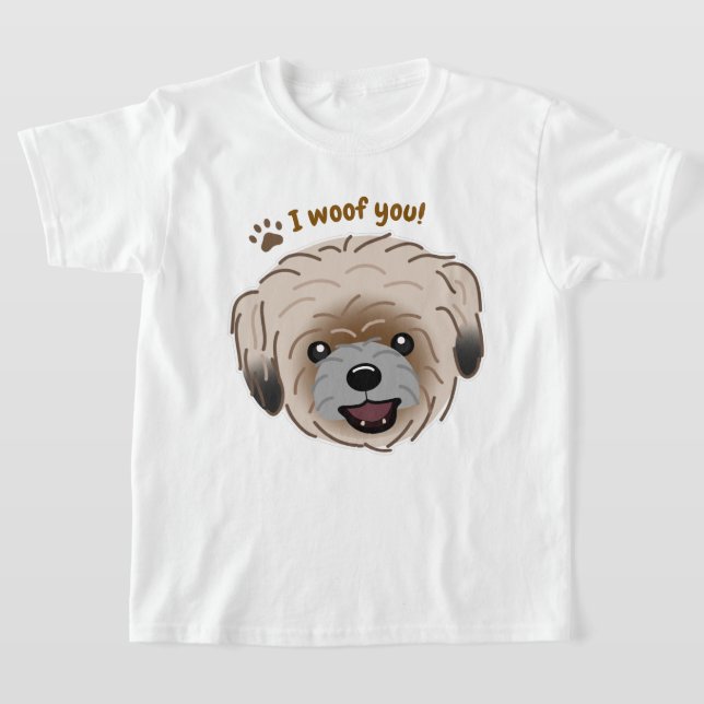 Lycklig Shih Tzu Hund älskare I Woof You Tassar T Shirt (Laydown)