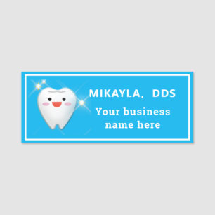 Lycklig Shiny Tooth Dental Namnbricka