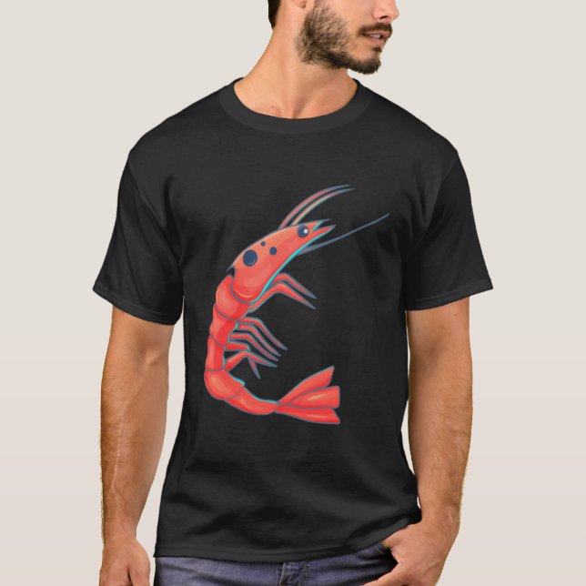 Lycklig Shrimp T Shirt (Framsida)