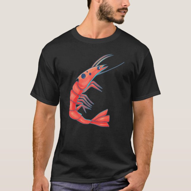 Lycklig Shrimp T Shirt (Framsida)