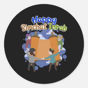 Lycklig Simchat Torah, Simhat Torah, judisk Helgda Runt Klistermärke