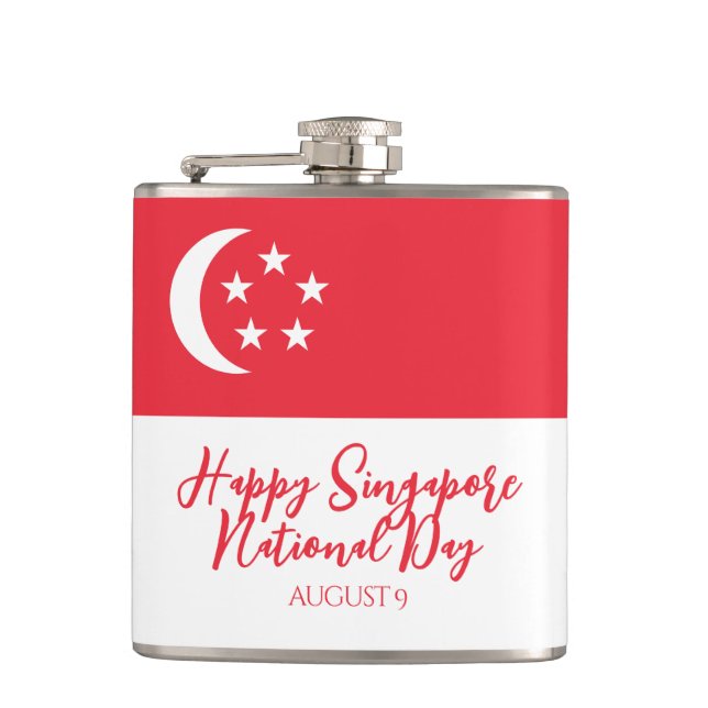Lycklig Singapores nationaldag i Singapore Flagga Fickplunta (Framsidan)