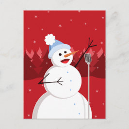 Lycklig Singing Snögubbe jul Helg Vykort