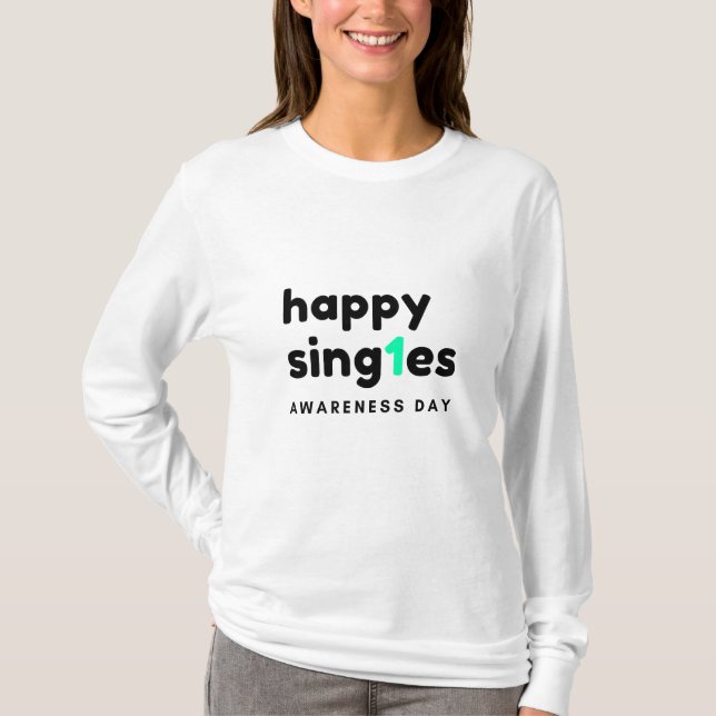 Lycklig Singles Awareness Day Ludny T Shirt (Framsida)