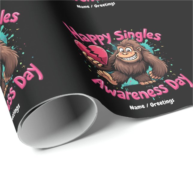 Lycklig Singles uppmärksamhetsdag firar Kärlek Presentpapper (Rullad Hörn)