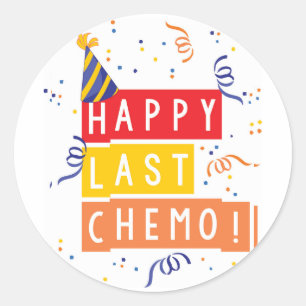 Lycklig sist Chemo! Runt Klistermärke