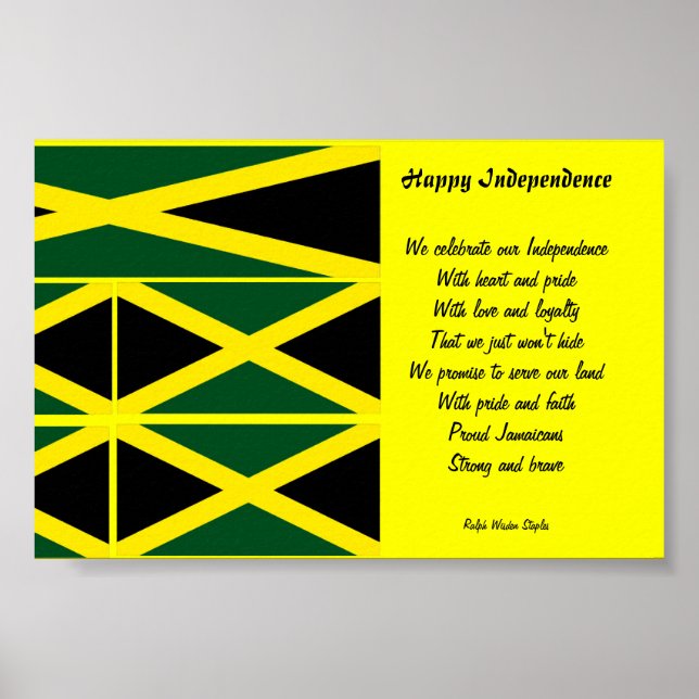 Lycklig självständighetsjamaica poster (Framsidan)