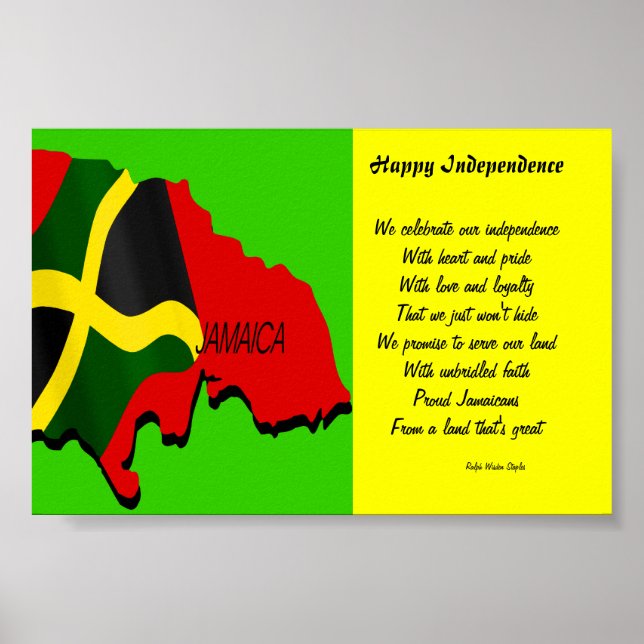 Lycklig självständighetsjamaica poster (Framsidan)