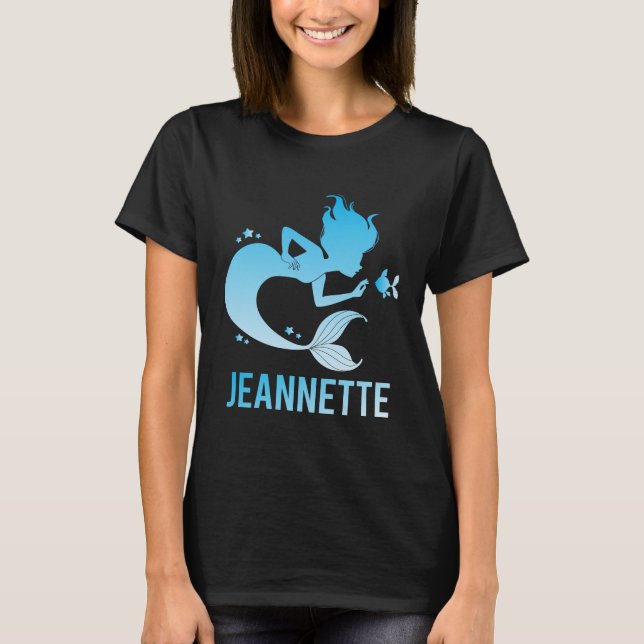 Lycklig Sjöjungfru - Jeannette Namn T Shirt (Framsida)