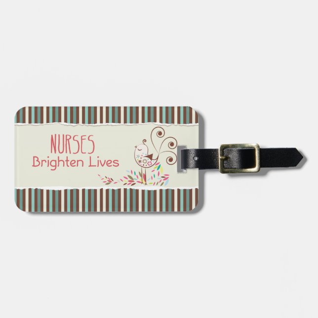 Lycklig sjukdag, Cute Bird på Rand Bagagebricka (Horisontell Framsida)