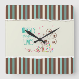 Lycklig sjukdag, Cute Bird på Rand Fyrkantig Klocka