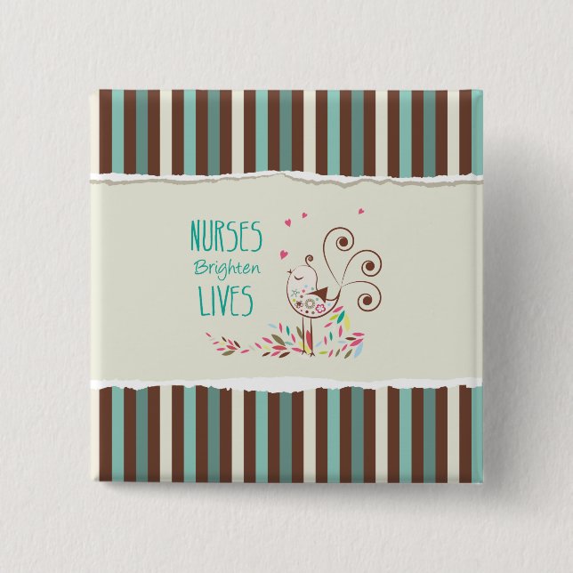 Lycklig sjukdag, Cute Bird på Rand Knapp (Framsida)