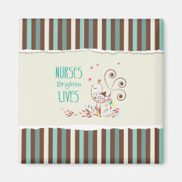 Lycklig sjukdag, Cute Bird på Rand Magnet