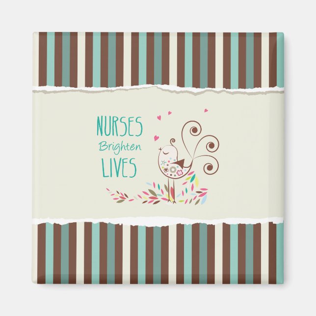 Lycklig sjukdag, Cute Bird på Rand Magnet (Framsidan)