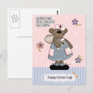 Lycklig sjukdag. Cute Nalle Angel Vykort