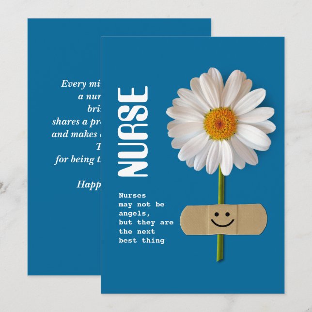 Lycklig sjukdag. Roligtens Daisy - platta hälsning Kort (Fram/baksida)