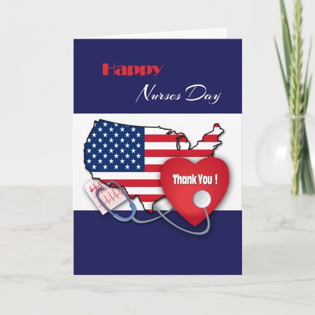Lycklig sjukdag. USA Patriotic Kort (Framsida)