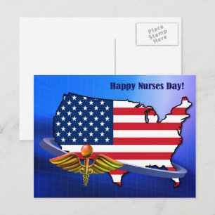 Lycklig sjukdag. USA Patriotic Vykort
