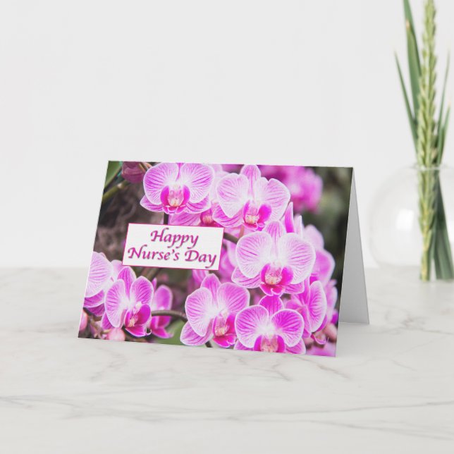 Lycklig sjuksköterskans dag med Lila Orchids Kort (Framsida)