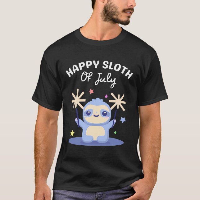 Lycklig Sjunde juli 2011 Könsblått S T Shirt (Framsida)