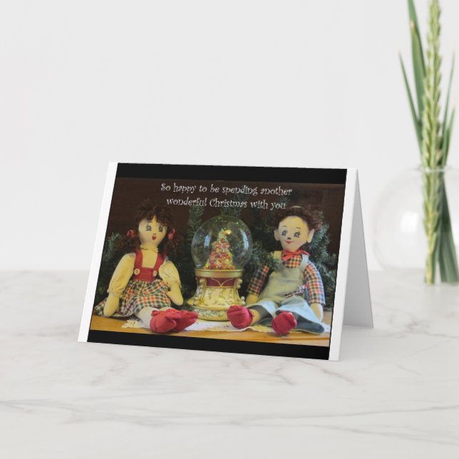 Lycklig ska tillbringa en jul till med dig helgkort (Framsida)