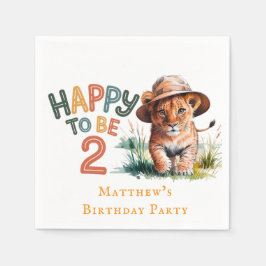 Lycklig ska vara 2 Lejona Unge-Födelsedagsfesten Pappersservett