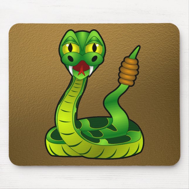 Lycklig skallerorm musmatta (Framsidan)