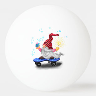 Lycklig Skater Gnome med presenter och Sparkler - Pingisboll