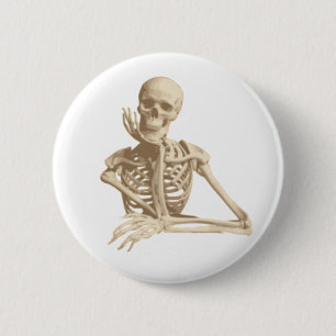 Lycklig Skeleton Knapp