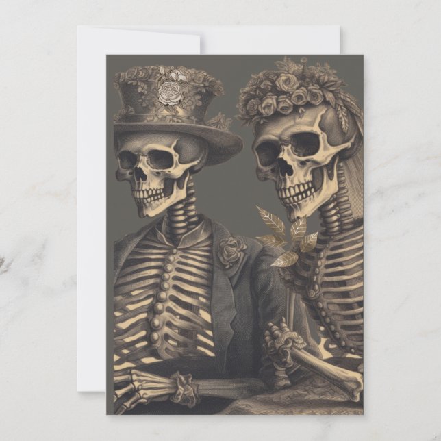Lycklig Skeleton par Inbjudningar (Framsida)