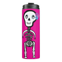 Lycklig Skeletons med blommor