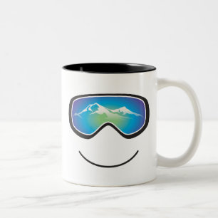 Lycklig skier-/Snowboardermugg Två-Tonad Mugg