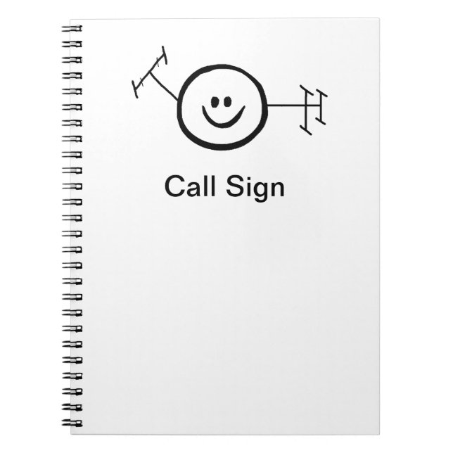 Lycklig skinkaskinka radiosände anteckningsboken anteckningsbok med spiral (Framsidan)