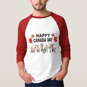 Lycklig skjorta för Kanada dag T Tee Shirt