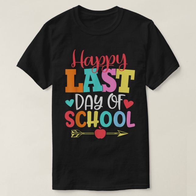 Lycklig: Skola T-Shirt Studenter och Teac, förra d (Design framsida)
