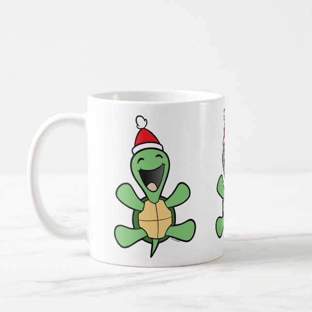 Lycklig sköldpaddajul kaffemugg (Vänster)