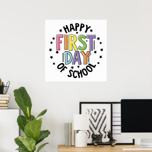 Lycklig: Skollärarnas första dag - Modern utbildni Poster