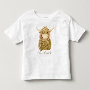 Lycklig skotsk höglands- ko för personlig t shirt