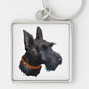 Lycklig skotsk terrier nyckelring