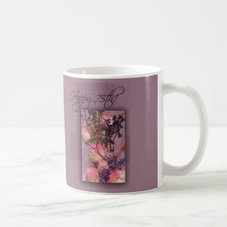 Lycklig skräddarsy 75:efödelsedag - kaffemugg