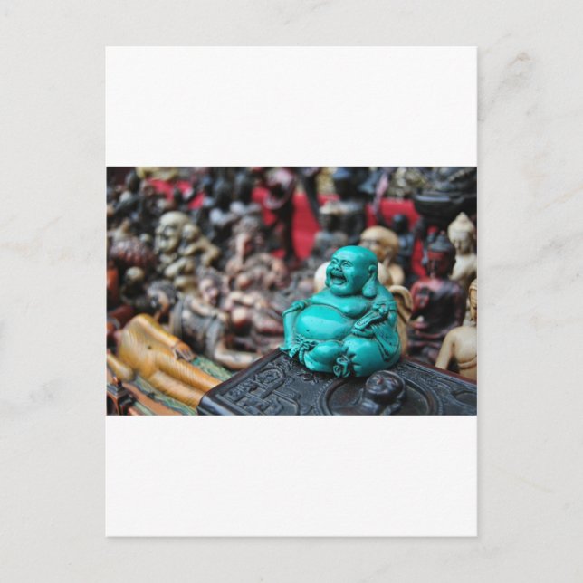 Lycklig/skrattade buddha! vykort (Framsida)