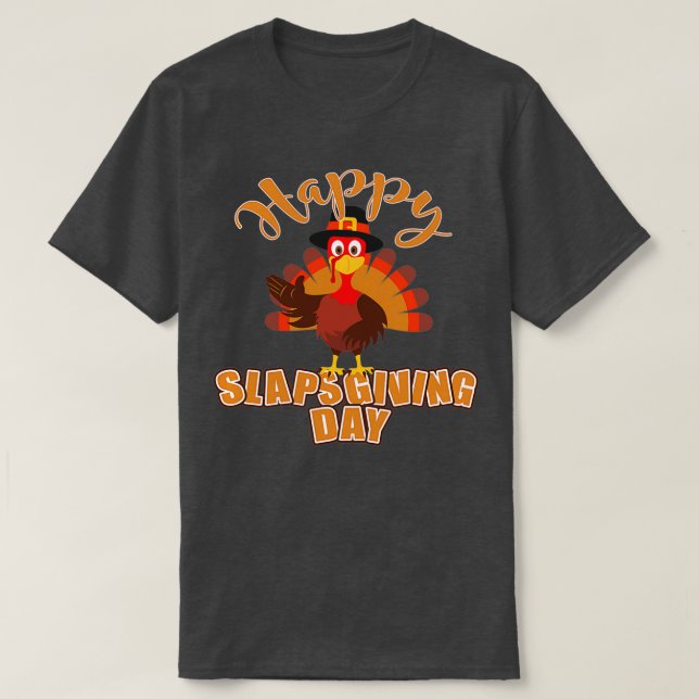 Lycklig Slapsgiving T Shirt (Design framsida)