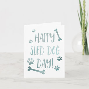 lycklig sled hund dag kort