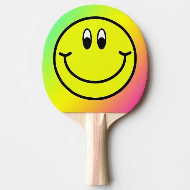 Lycklig Sleende Ansikte Emoji Rainbow Ping Pong Pa Pingisracket (Framsidan)