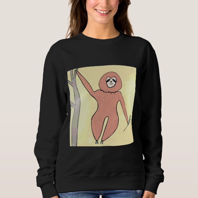 Lycklig Sloth i A Träd T Shirt (Framsida)
