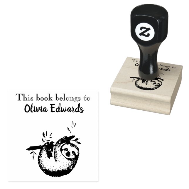 Lycklig Sloth i Bok i Tillhör till Stämpel (Stämplad)